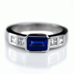 Sapphire & diamond princess eternity ring