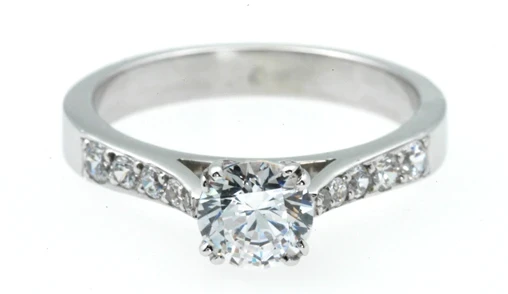 1.25ct Solitaire with bead set shoulders, Aurum Fine Jewellery, Auckland NZ