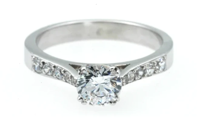 1.25ct Solitaire with bead set shoulders, Aurum Fine Jewellery, Auckland NZ
