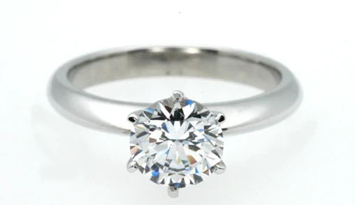 755W Platinum six claw brilliant diamond engagement ring solitare ring