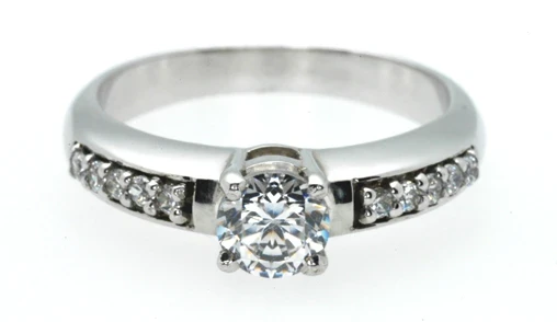 764D Platinum bead set diamond wedding ring