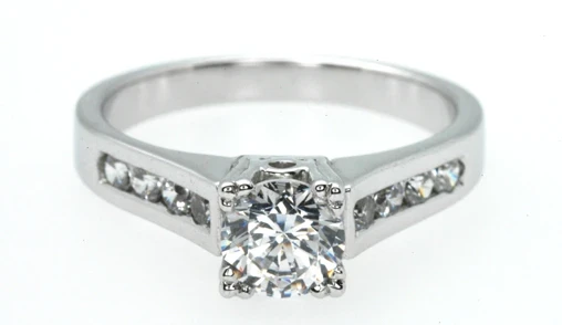 831W Platinum channel set diamond engagement ring