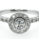 0.40ct bead set engagement ring #903