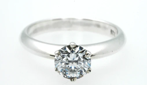 A stunning 0.25ct diamond solitaire engagement ring crafted in classic platinum with a six-claw setting. 