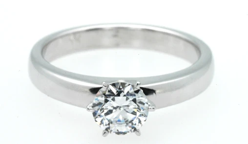 952SIX 18ct White gold six claw 0.80ct engagement ring