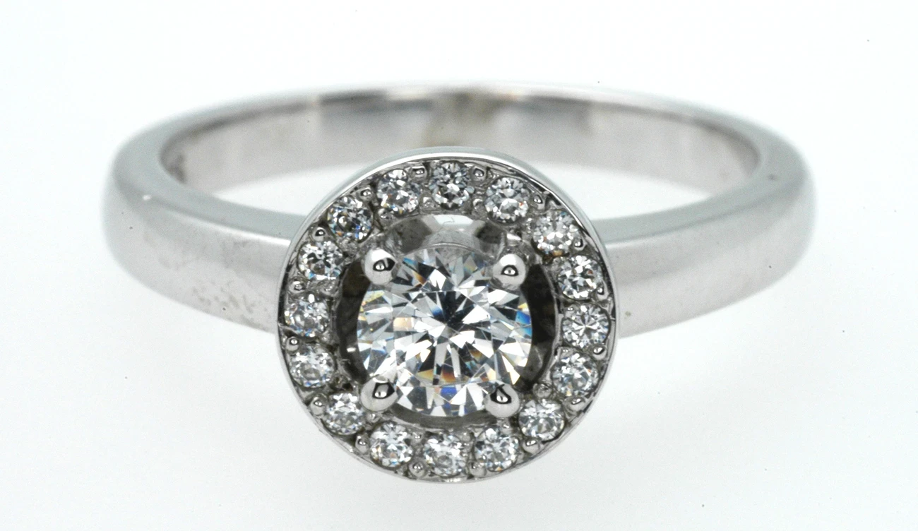 0.40ct Center Diamond ring with Halo, style #974