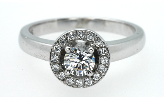 0.40 carat center Diamond ring with Halo, style #974