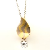 18ct bi tone diamond pendant and chain