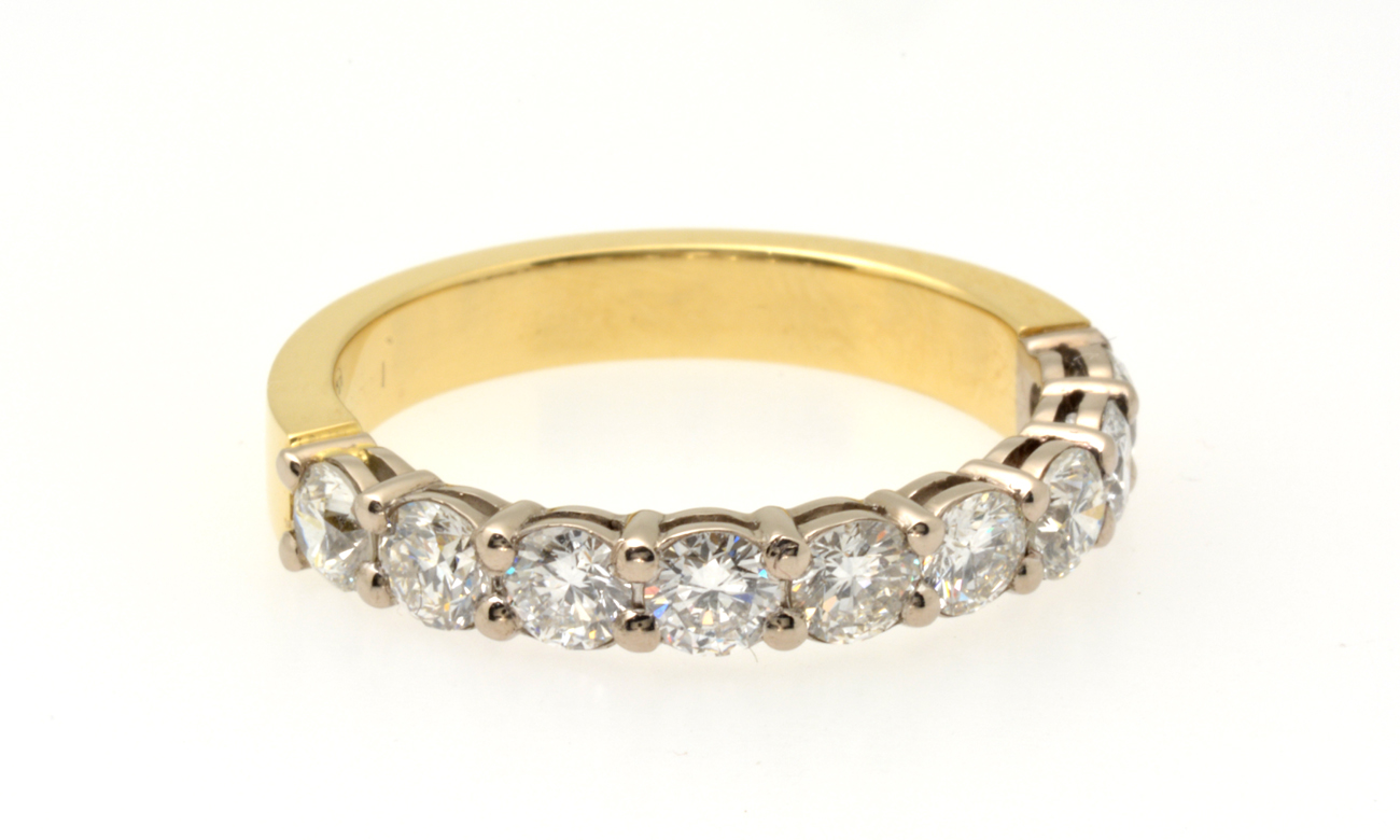 full image for 18ct yellow white diamond eternity ring