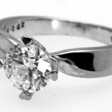 SOLD...Four claw 1.00ct diamond ring in 18ct white gold