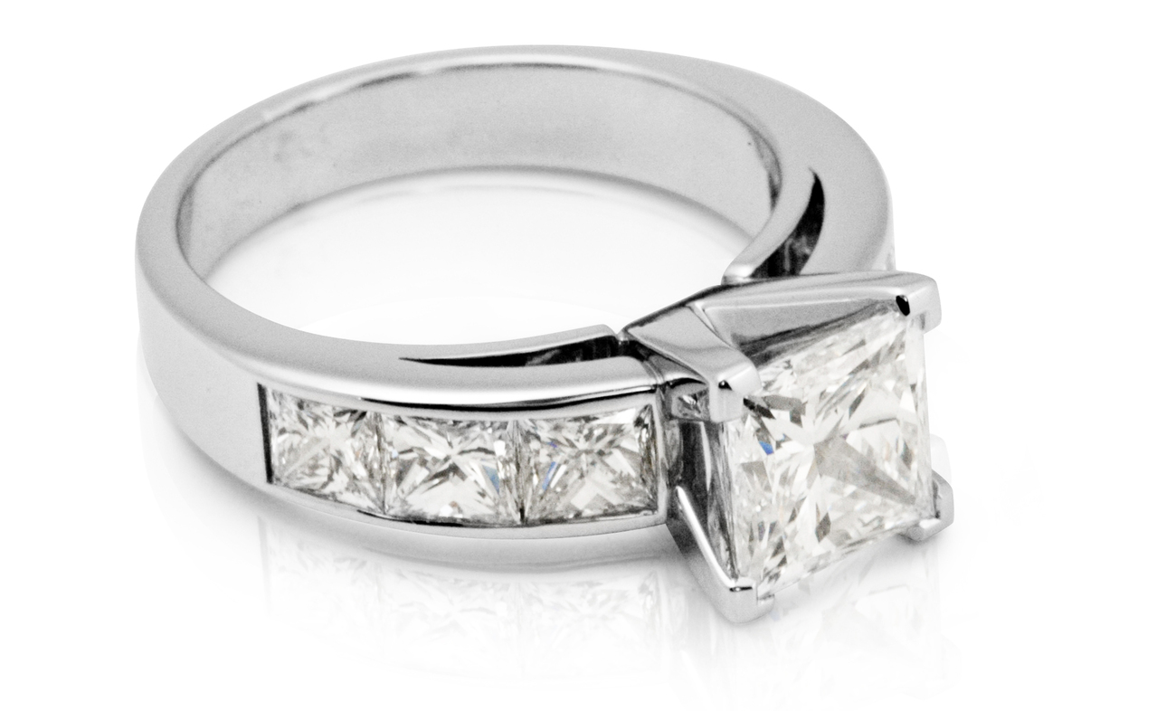 full image for 2.00ct Princess cut diamond engagement ring