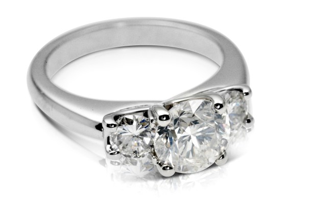 2.0ct diamond Platinum three stone ring