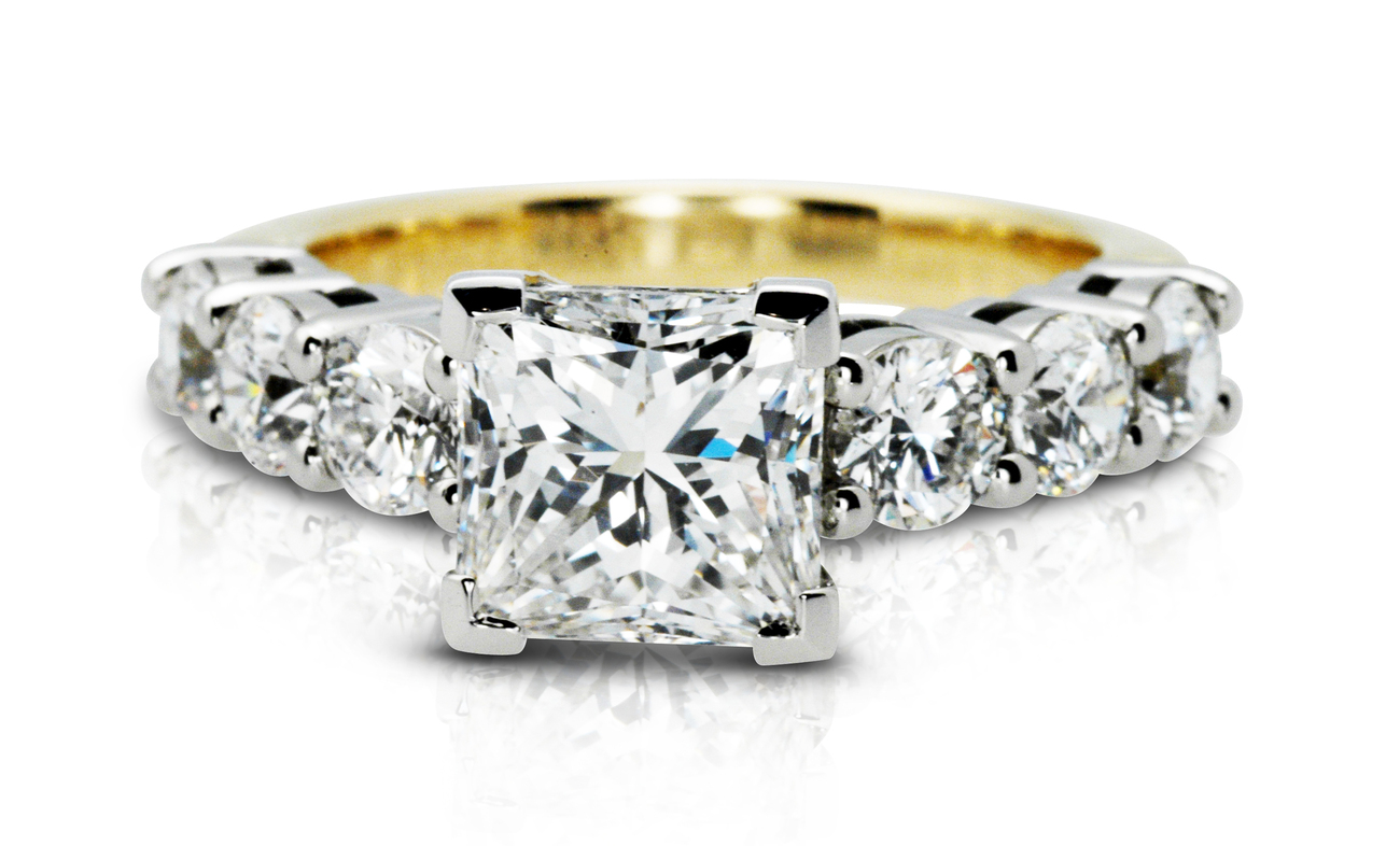 full image for 3.00ct Princess cut engagement ring