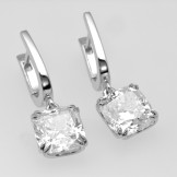 SOLD...6.00ct Cushion cut diamond earrings