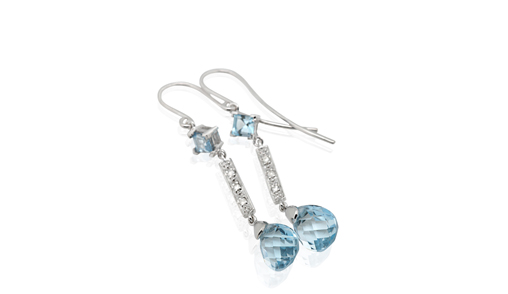 full image for Blue topaz diamond earrings3