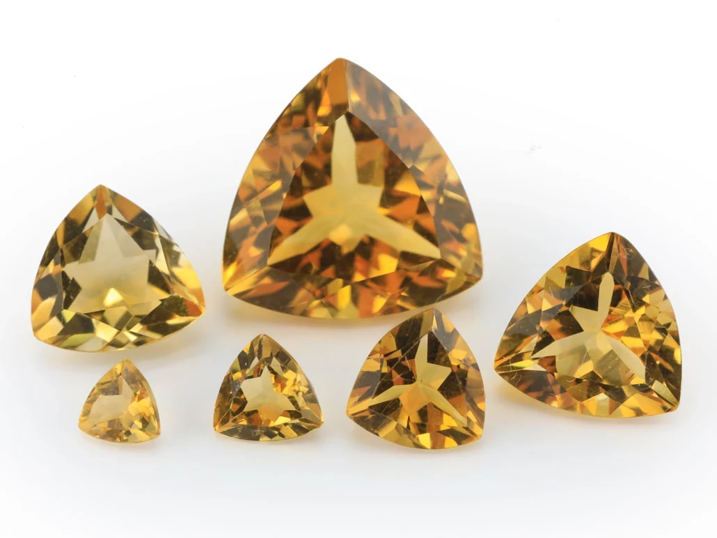 Citrine Trillion-cut gemstone, Aurum Fine Jewellery, Auckland NZ.