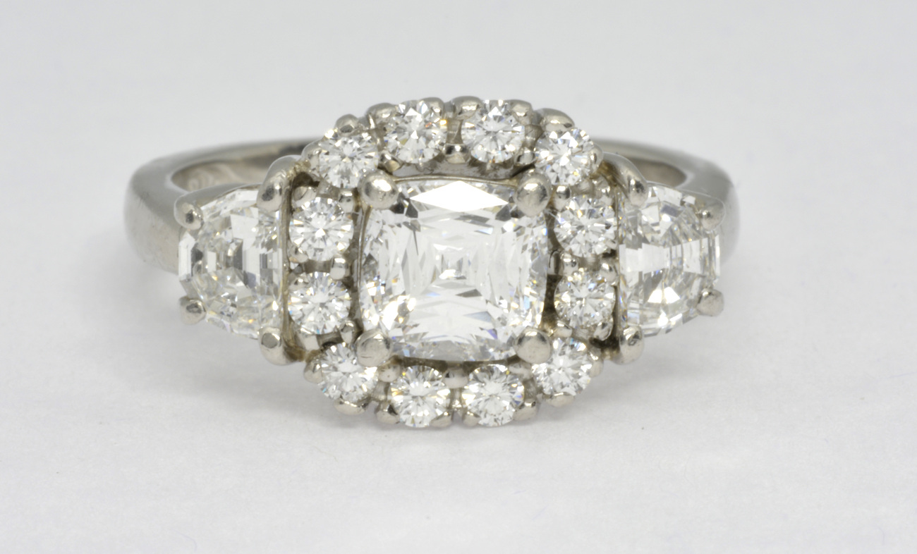 full image for Crisscut diamond halo engagement ring
