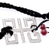 SOLD...White gold diamond & ruby pendant