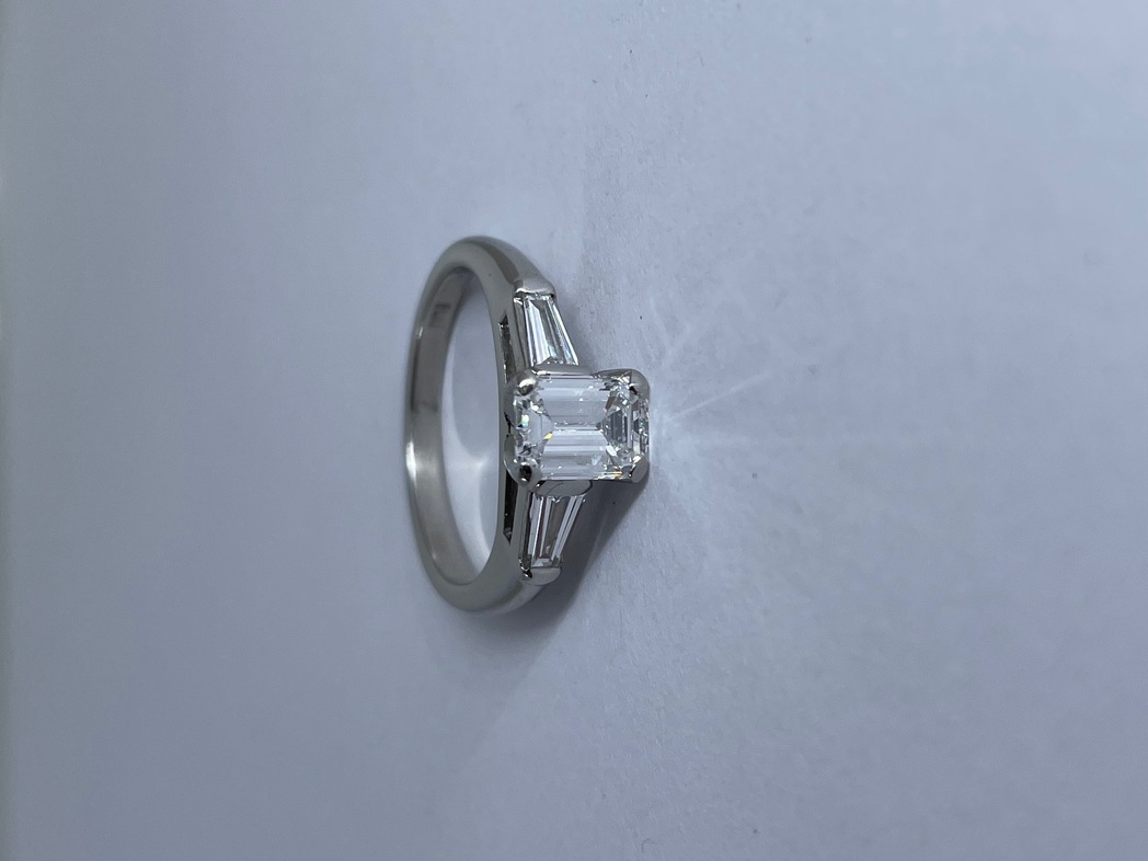 full image for Emerald cut diamond engagement ring IMG 6335