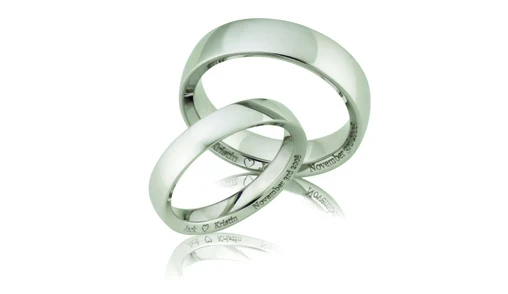 Platinum engraved wedding bands