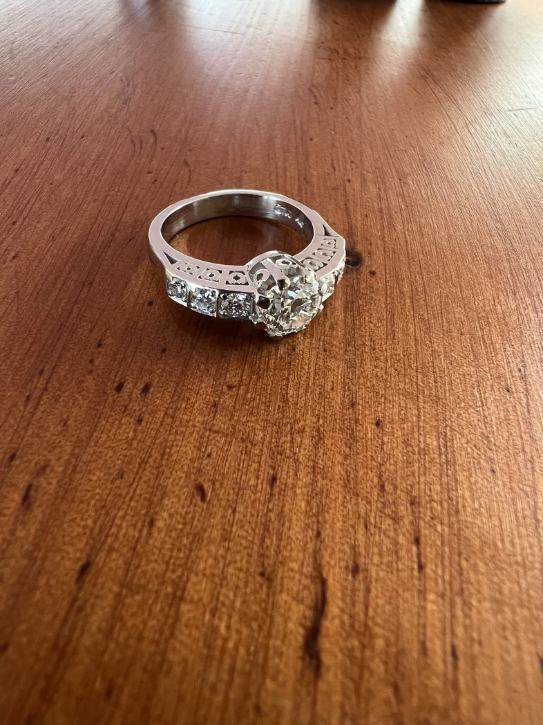 Estate Diamond ring side view