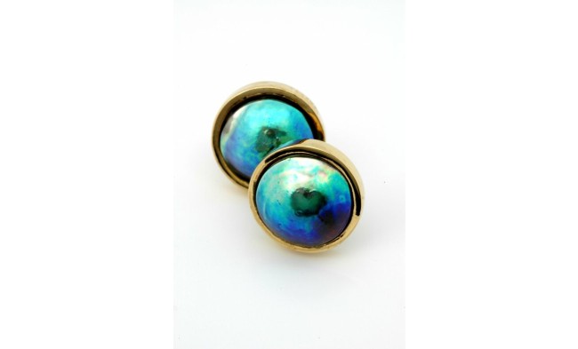 NZ Pacific blue pearl earrings 716pp