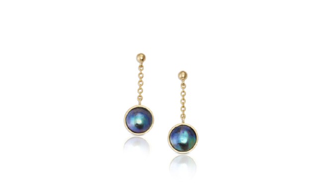 NZ Pacific blue pearl earrings style 72