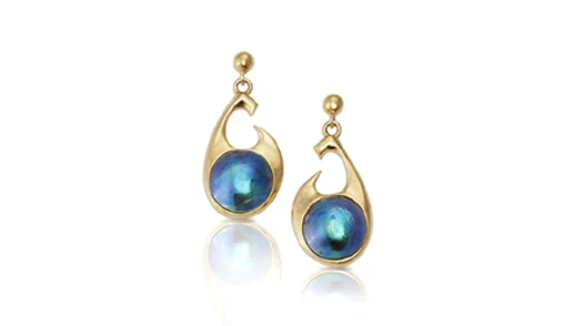NZ Pacific blue pearl earrings 74