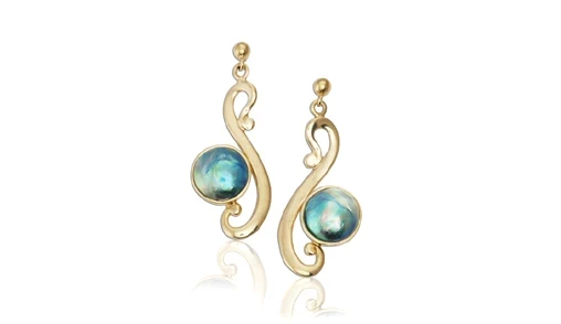 NZ Pacific blue pearl earrings 76
