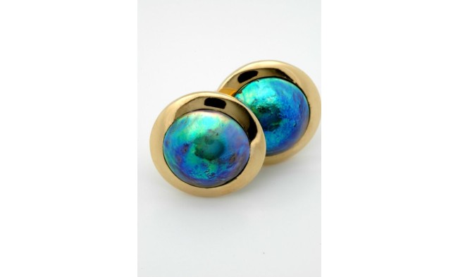 NZ Pacific blue pearl earrings 760E