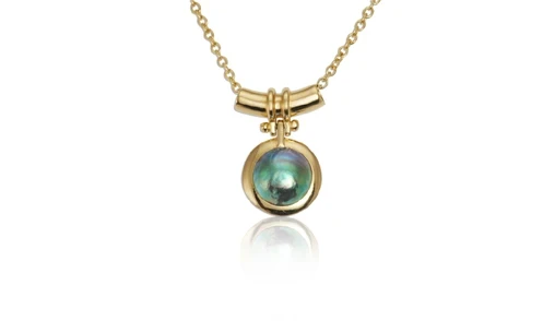 NZ Pacific blue pearl pendant 760p