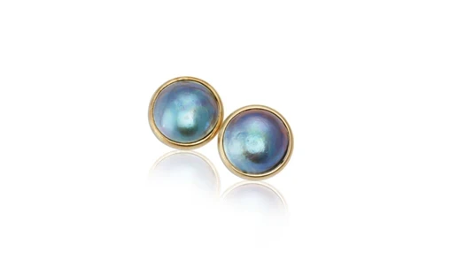 Pacific blue pearl earrings NZ 426