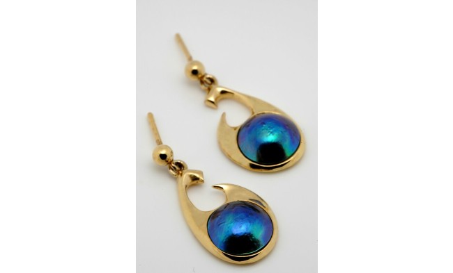 Pacific blue pearl earrings NZ 512