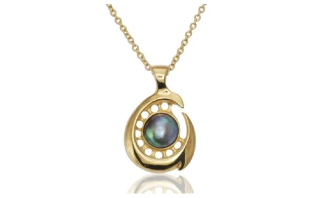 Pacific blue pearl pendant 481