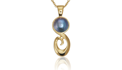 full image for Pacific blue pearl pendant NZ 484
