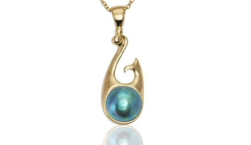 Pacific blue pearl pendant NZ 486
