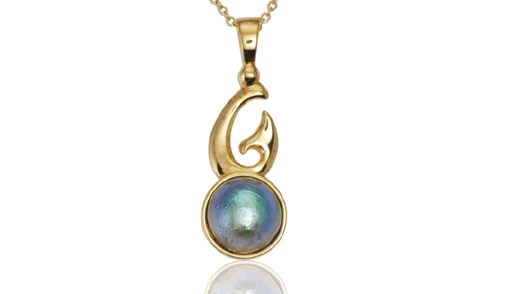 Pacific blue pearl pendant NZ 487