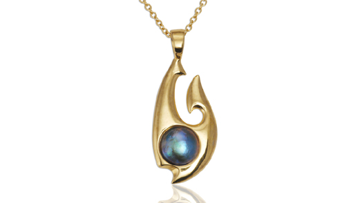 full image for Pacific blue pearl pendant NZ 489