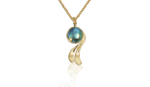 full image for Pacific blue pearl pendant NZ 529p