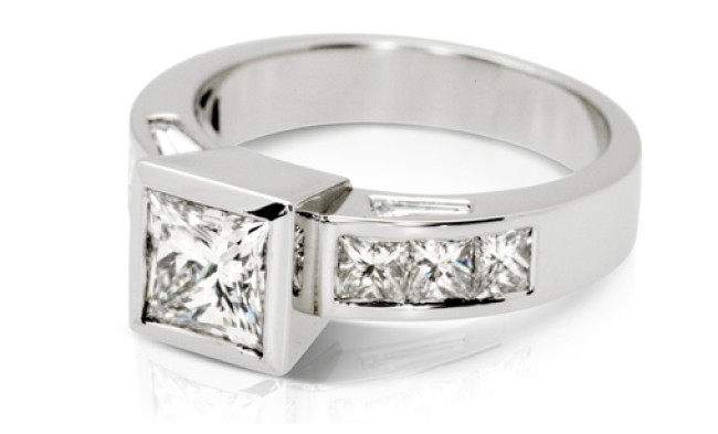 Princess Baguette engagement ring