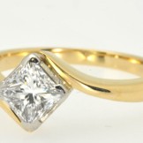 SOLD..Princess cut Diamond 0.75ct solitaire ring