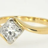 SOLD..Princess cut Diamond 0.75ct solitaire ring