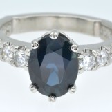 SOLD..Sapphire and Diamond ring in Platinum