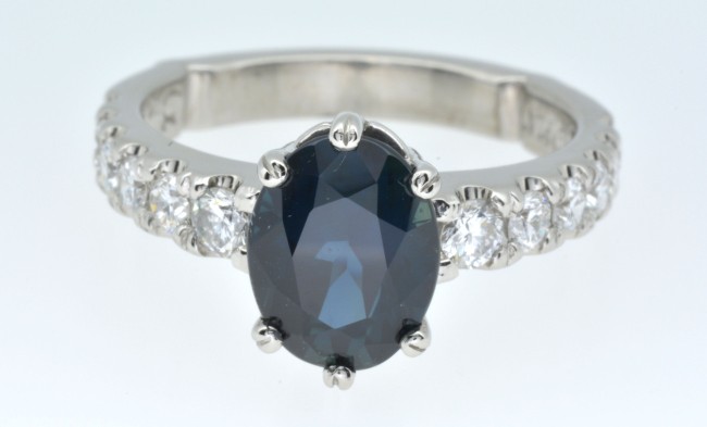 Sapphire Diamond right hand ring