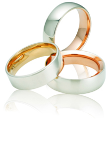 full image for White and rose gold wedding bands
