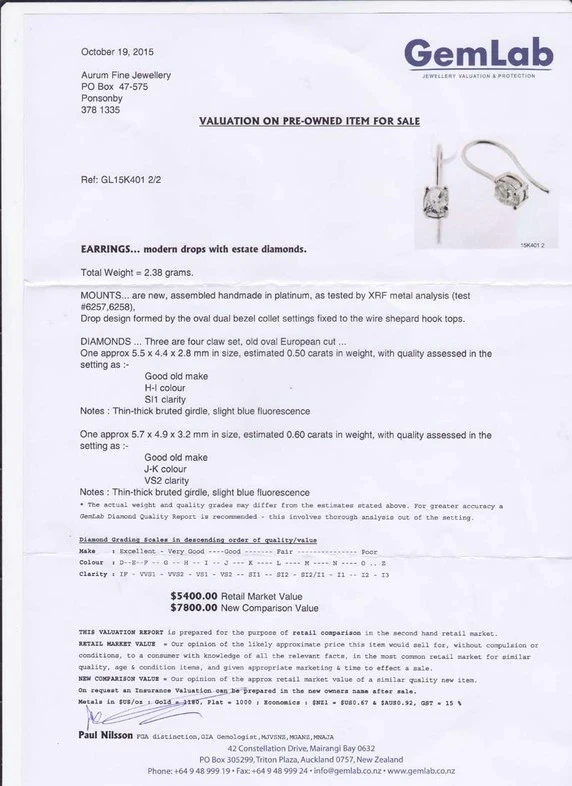 Antique diamond earrings, Aurum Fine Jewellery, Auckland NZ.