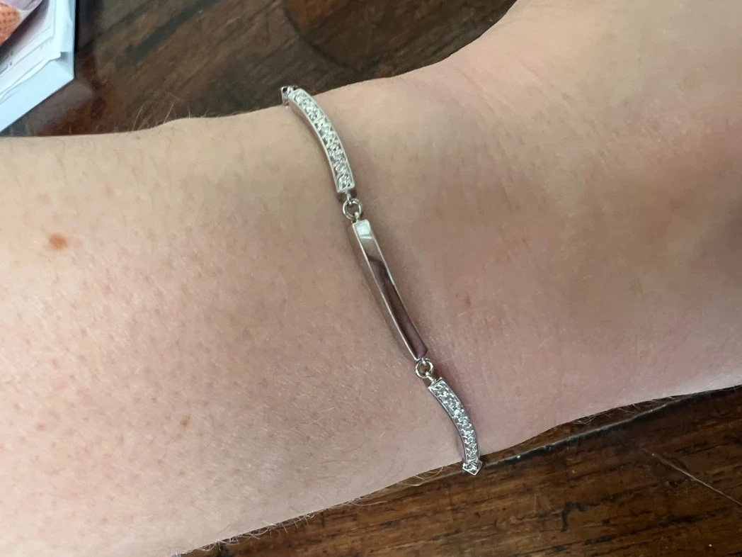 Diamond bracelet on wrist