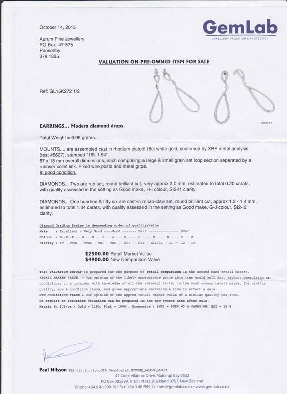 Diamond drop earrings 2